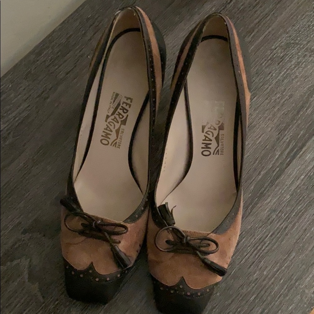 Salvatore Ferragamo Heels, Brown, Size 9